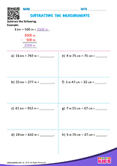 Subtracting Units of  Length