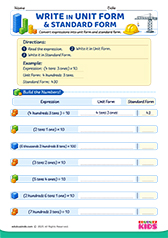 Convert to Standard Form and Unit Form