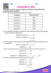 Calculation of units