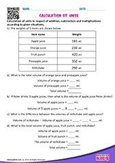 Calculation of units