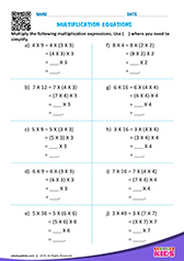 Multiplication Equations