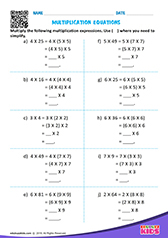 Multiplication Equations
