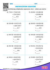 Multiplication Equations