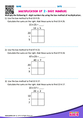 Multiplication of 2-Digit Numbers