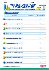 Convert to Standard Form and Unit Form