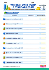 Convert to Standard Form and Unit Form