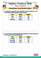 Addition Word Problems with Tape Diagram
