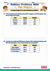 Addition Word Problems with Tape Diagram