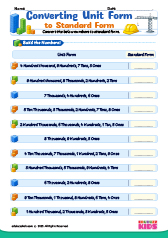 Converting Numbers Unit form to Standard Form