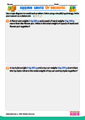 Adding Units of Weight Word Problems