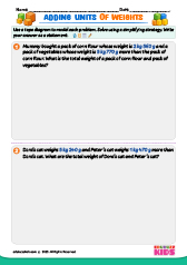 Adding Units of Weight Word Problems