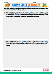 Adding Units of Weight Word Problems