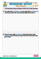 Measuring Weight Word Problems