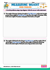 Measuring Weight Word Problems