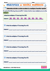 Multiples Of Whole Numbers