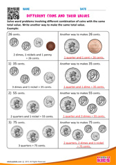 Different Coins and their Values