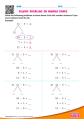 Solving problems on number bonds
