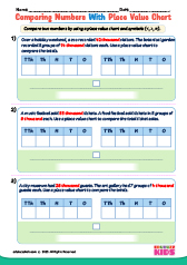 Comparing With Place Value Chart Word Problem
