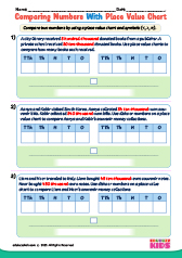 Comparing With Place Value Chart Word Problem