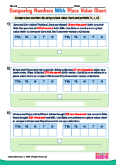 Comparing With Place Value Chart Word Problem