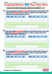 Comparing With Place Value Chart Word Problem